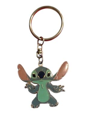 Disney Stitch Enamel Keychain - Green & Rose Gold